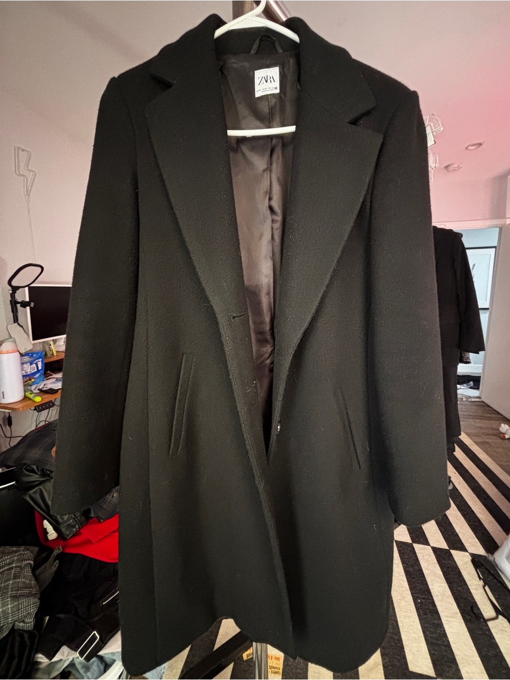 Zara Black Wool Pea Coat